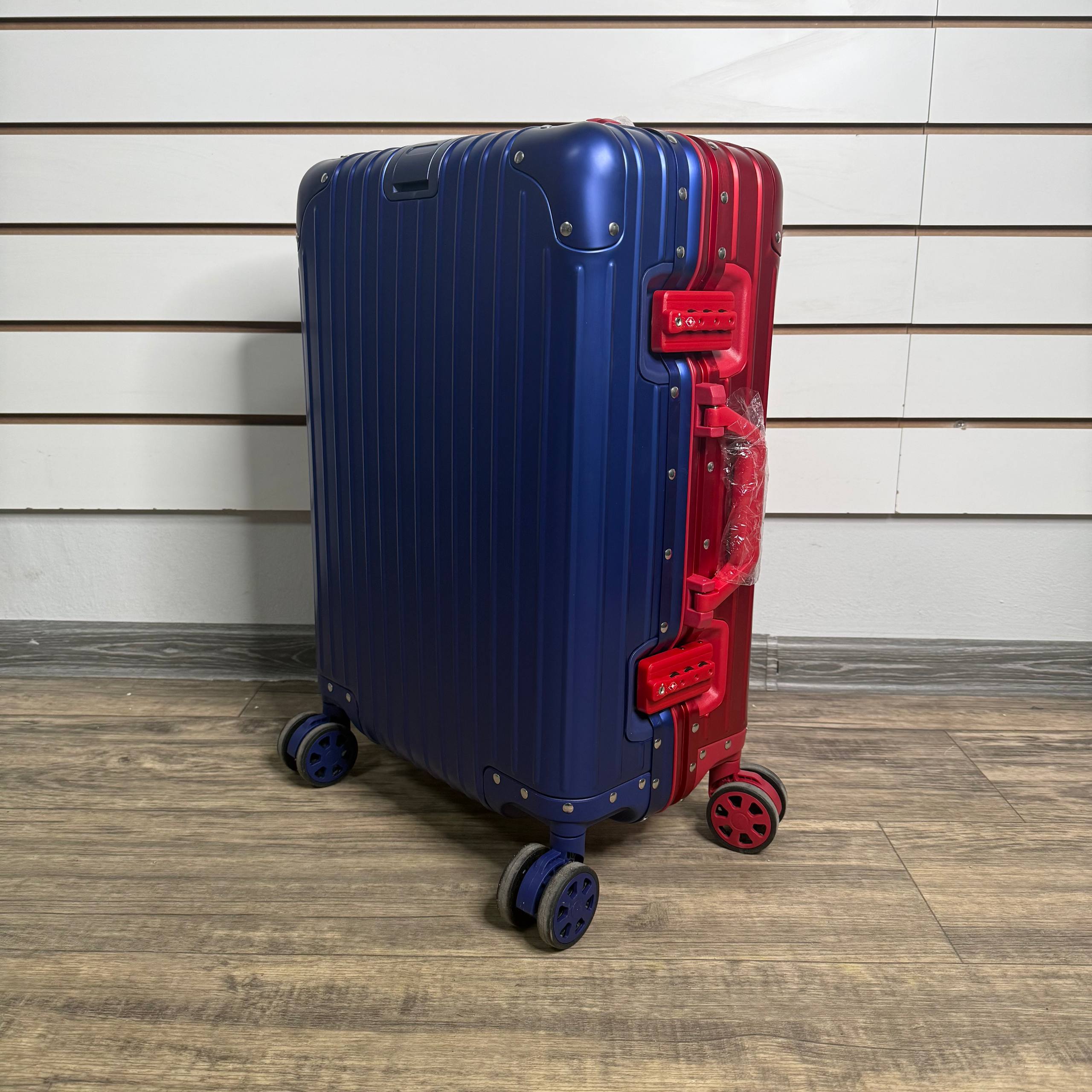 Чемодан алюминиевый S - Синий/Красный