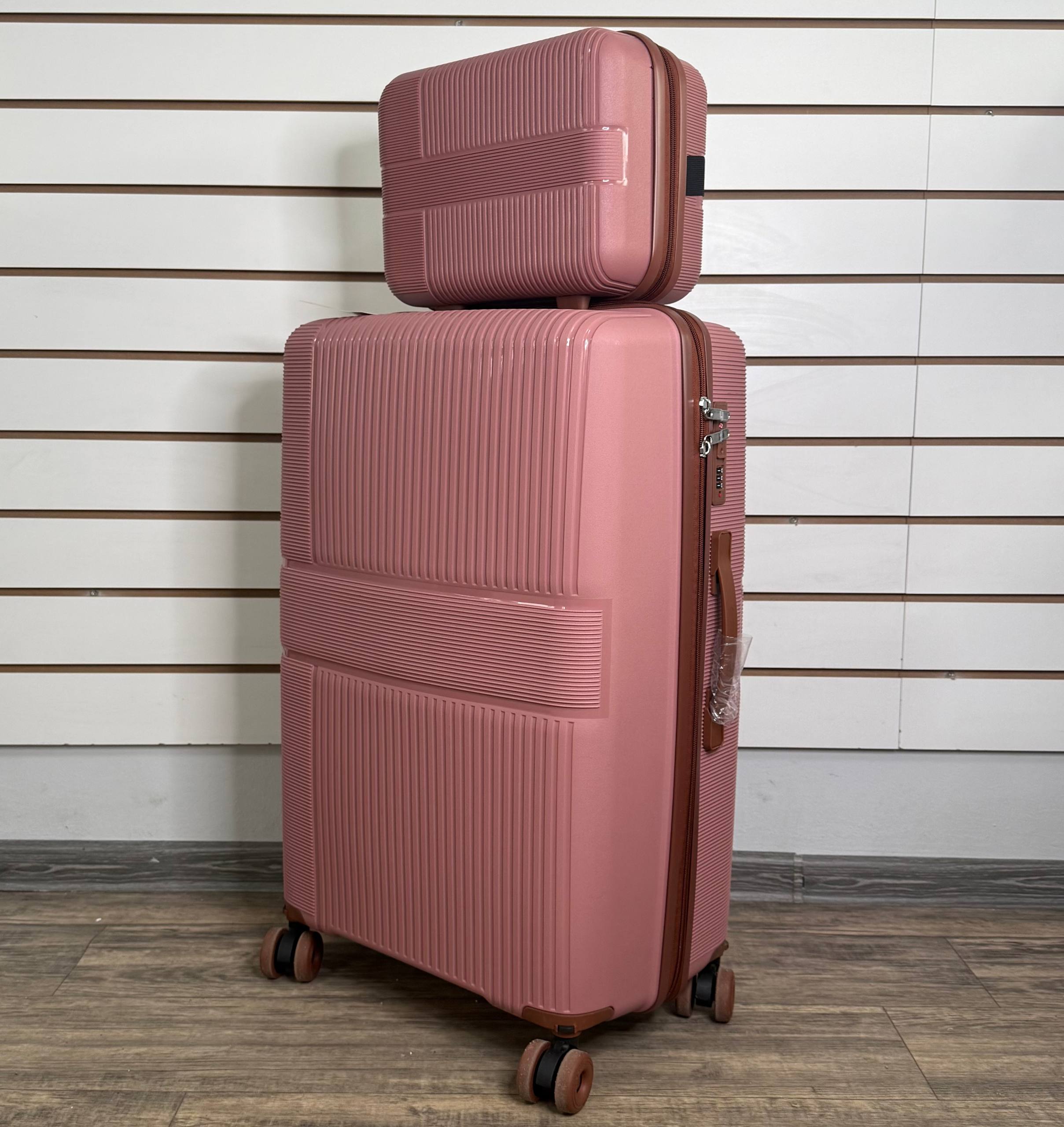 Чемодан полипропилен L - Нюдовый