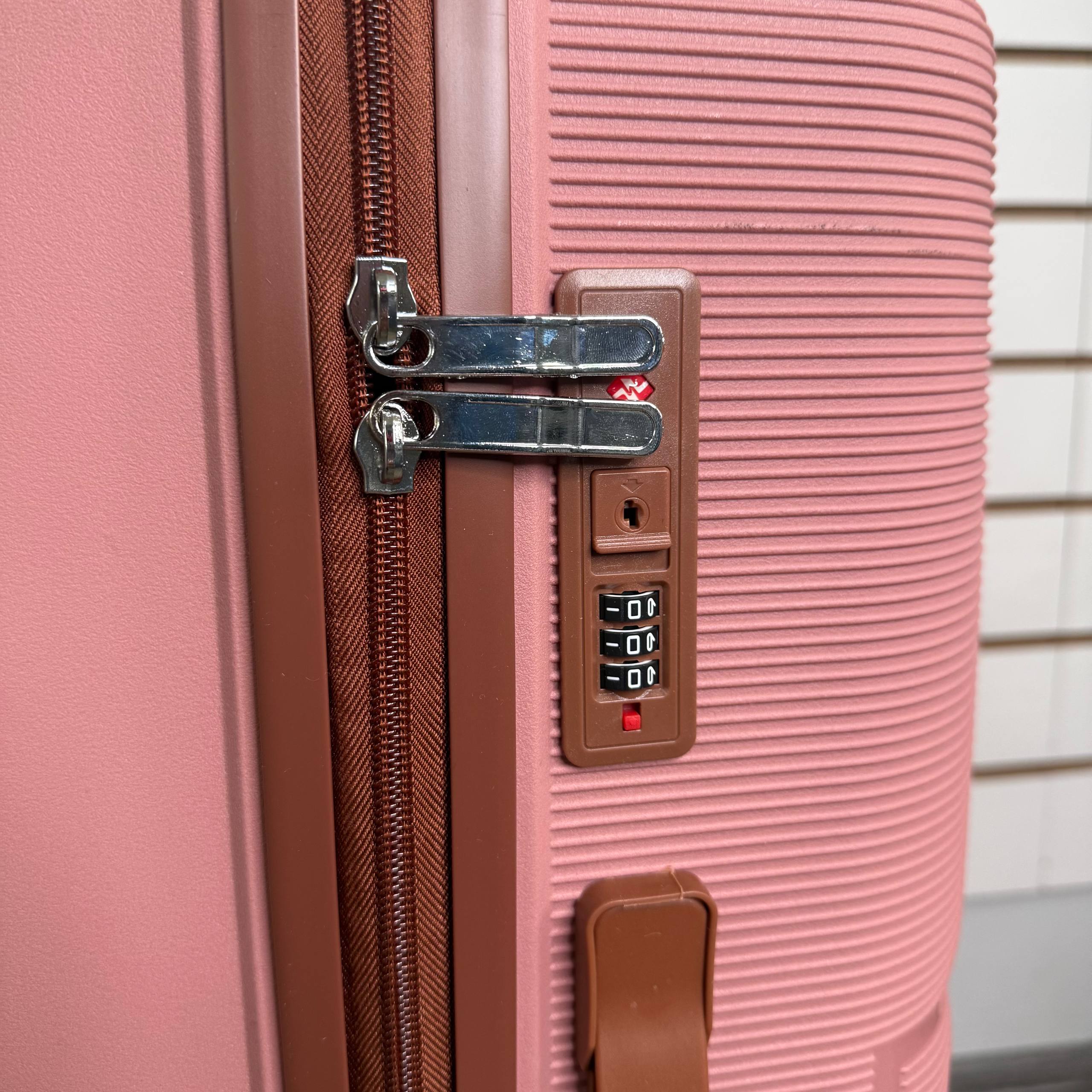 Чемодан полипропилен L - Нюдовый