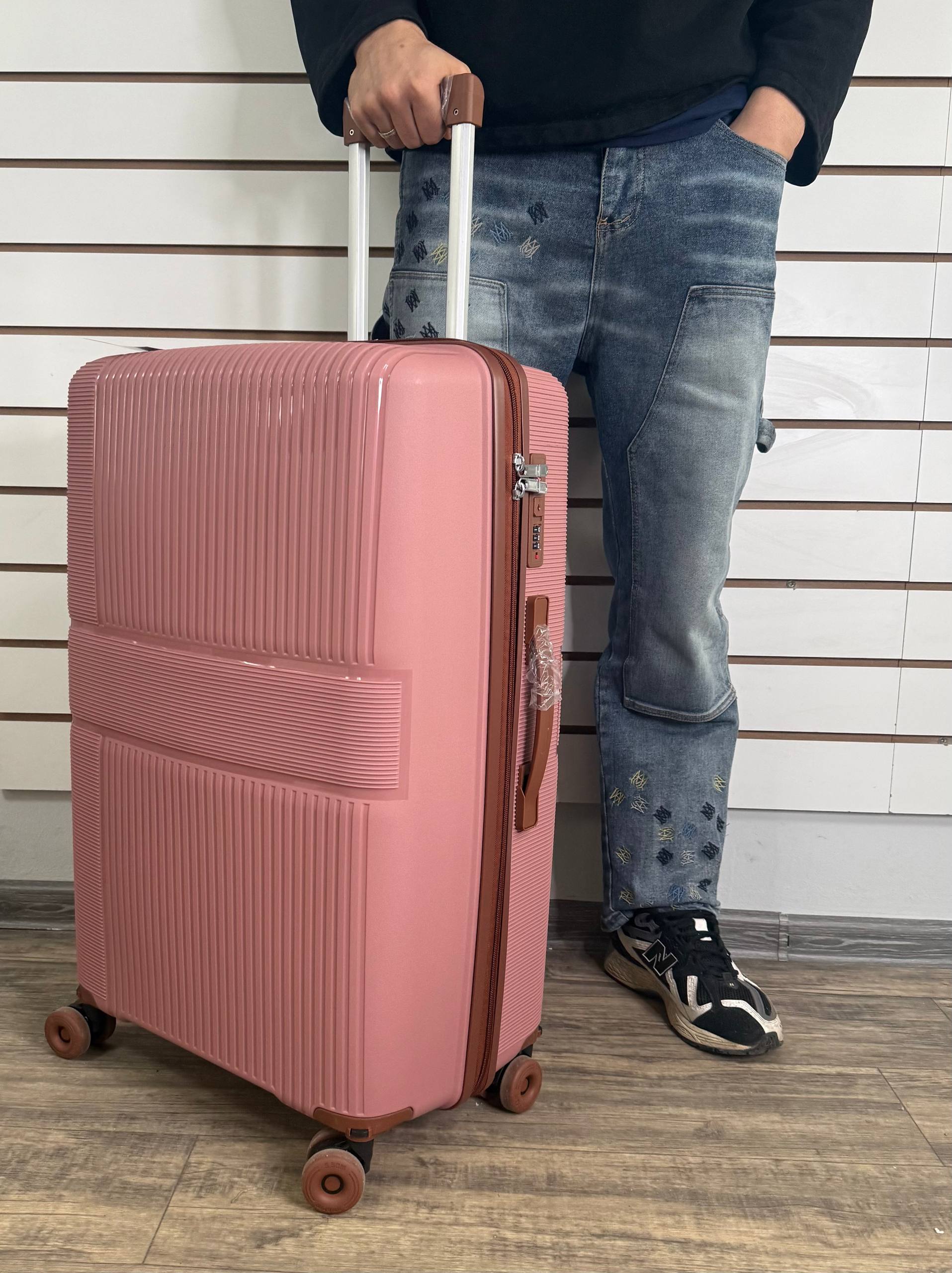 Чемодан полипропилен L - Нюдовый